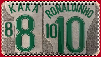 חומר פלסטי 2006 רונאלדיניו הדפסה ברזל על תיקונים כדורגל תיקון התג