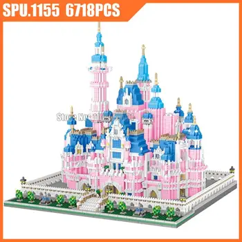 8025 6718pcs הבחורה העולם הגדול אדריכלות הטירה מיני יהלומים אבני הבניין צעצוע לבנים