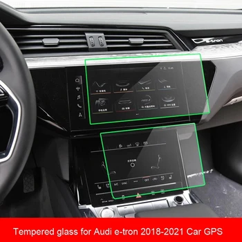 מזג זכוכית מסך LCD סרט מגן מדבקה אאודי אי-טרון 2018-2021 המכונית gps Navigtion המחוונים שומר אביזרים