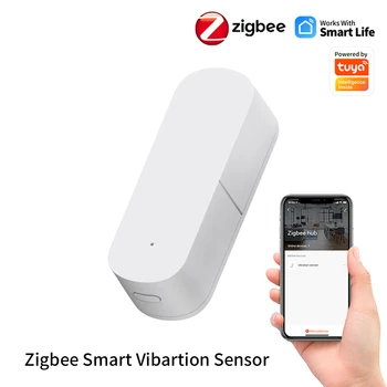 Tuya חכם החיים Zigbee 3.0 רטט חיישן תנועה חיישן הלם אזעקת גילוי לפקח בית חכם בזמן אמת אזעקה לדחוף מצב