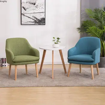 נורדי מעץ מלא כיסאות מעצבים סלון, חדר שינה, קפה, פנאי כורסאות מודרני מינימליסטי Homestay ריהוט יחיד ספות L