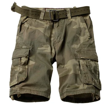 הסוואה קצרים זכר צבאי בגדים בסגנון צבאי איכות גבוהה Mens מכנסיים קצרים מכותנה רב כיסי מכנסי ברמודה מטען