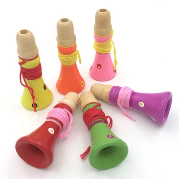 התינוק עץ קטן הקרן לשרוק נגינה צעצועים לילדים צבעוני השכלית התפתחותית הקול צעצוע לילדים מתנת