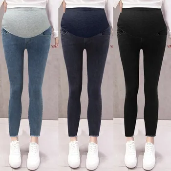 אופנת רחוב ג 'ינס ג' ינס לנשים עם קו מותן גבוה תשע דקות של קטן הרגל המכנסיים ראש מתכוונן לידה הבטן ג ' ינס פעם בוקר שלקח לו