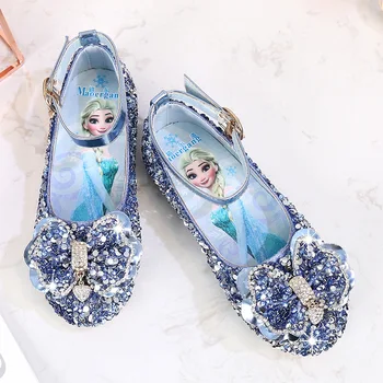 בנות יחיד הנסיכה נעליים 2020 האביב חדש של ילדים רכים בתחתית החלקה קריסטל נעליים קפואה אלזה סתיו סופיה נעליים