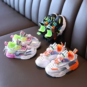 תינוק אופנה נעלי ספורט עבור בנות בנים צבעוני נעלי תינוק רכות התחתונה לנשימה חיצונית ילדים, נעליים עבור 1-6 שנים.
