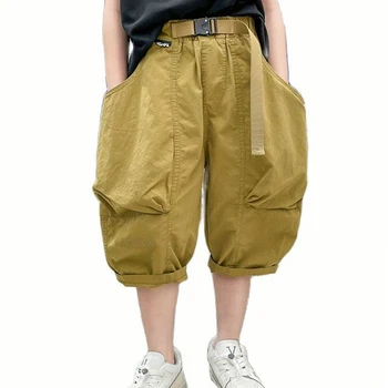 בקיץ במכנסיים ילד מוצק צבע מכנסיים לבנים החדש ילד קצרים מזדמנים סגנון הבגדים של הילדים 6 8 10 12 14