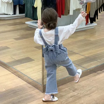 2023 בנות קשת ' ינס הכולל כותנה אופנה האביב ילדים מכנסיים ארוכים 2-8 שנים