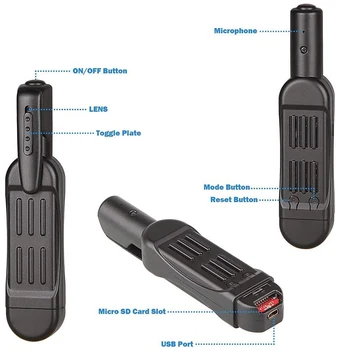 צילום חיצוניים עט הקלטה נייד Mini עט מצלמה דיגיטלית מקליטי קול נטענת USB מצלמות כיס