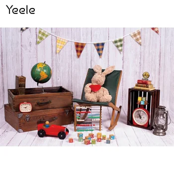 Yeele הפסחא המזוודה ספרי מסע צעצוע של בובת בייבי גלובוס יום הולדת ארנב צילום רקע צילומי רקע צילום סטודיו