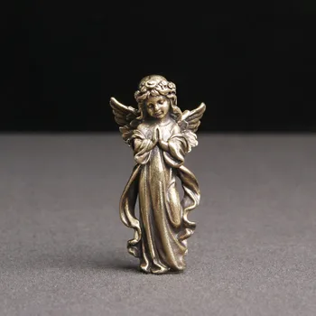 רטרו נחושת אל האהבה קופידון פסל קטן קישוטי פליז דמויות המלאך שולחן העבודה קישוטים מחזיקי מפתחות עיצוב הבית מתנה