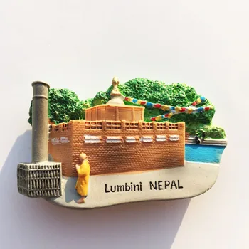 QIQIPP נפאל Lumbini Park תיירות מזכרת מלאכת יד צבוע מגנט למקרר מגנט