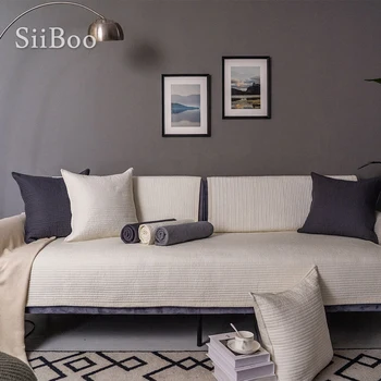הנורדית בסגנון מודרני מוצק צבע אוניברסלי החלקה 100% כותנה ספה כיסוי עבור הסלון copridivano housse כנאפה SP5920