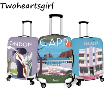 Twoheartsgirl נסיעות בעולם המפורסם בעיר עיצוב המטען כיסוי מגן עבור 18