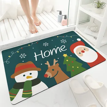 שלג חג המולד הכניסה שטיח מצויר סנטה קלאוס שטיחים בבית קישוט הסלון יוקרה שטיח מטבח, חדר שינה שטיח הרצפה