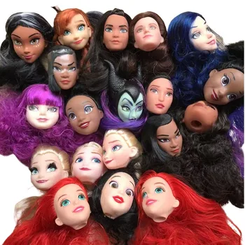דיסני נסיכת הבובות אלסה, אנה ים המכשפה מונה נדיר הפנים דמויות צעצוע ילדה אוסף בובות צעצוע שיער קצר 1/6 עץ צעצוע