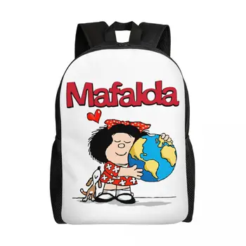 אישית Mafalda העולם תרמיל נשים גברים מזדמנים בוא נזוז עבור קולג ' קינו קומיקס קריקטורה שקיות