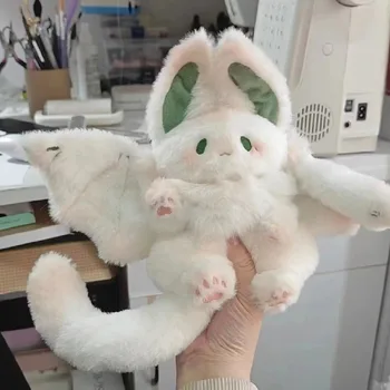 חדש 35cm Kawaii באיכות גבוהה ילדים ממולאים בפלאש חיות צעצוע ארנב מעופף לבן כותנה רכה לתינוק צעצוע כנף גדול האוזן הבובה