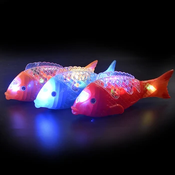 סימולציה שחייה חשמלי דג צעצוע ילדים, תאורת LED מוסיקה אינטראקציה צעצועים חינוכיים קול צעצועים לילדים מתנה