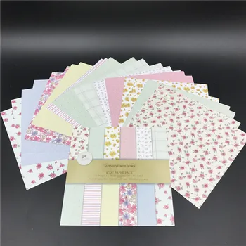 24 גיליונות אביב אוריגמי אמנות נייר רקע כרטיס Scrapbooking רפידות נייר צד אחד עושה DIY נייר קרפט P1002