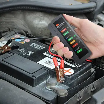 המכונית בודק סוללה 6 ספרות LED תצוגת כלי בדיקת 6 נורות LED תצוגת מתח אלטרנטור הרכב סורק אבחון