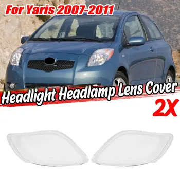 2Pcs המכונית שמאל ואת צד ימין פנס עדשה ברורה מנורת אהיל כיסוי מעטפת עבור טויוטה יאריס 2008 2009 2010 2011