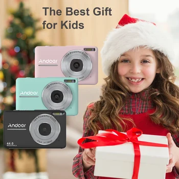 Andoer נייד 1080P מצלמה דיגיטלית וידאו 44MP AF 2.5 מסך IPS פנים לזהות לכידת חיוך 32GB כרטיס מתנת חג המולד לילדים
