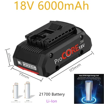 שיפור 18V 6.0 Ah Li-Ion סוללה עבור Procore 1600A016GB 18 וולט מקס אלחוטי כלי חשמל מקדח,2100 תאים מובנה