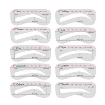 10Pcs לשימוש חוזר הגבה סטנסיל להגדיר את המצח העין ציור מדריך סטיילינג לעיצוב טיפוח תבנית כרטיס איפור שיער הגבה חותמת
