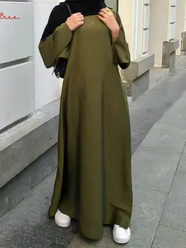 אופנה סאטן Sliky Djellaba המוסלמים השמלה דובאי באורך מלא הזיקוקים שרוול רך ומבריק Abaya דובאי, טורקיה המוסלמית האסלאם החלוק WY921