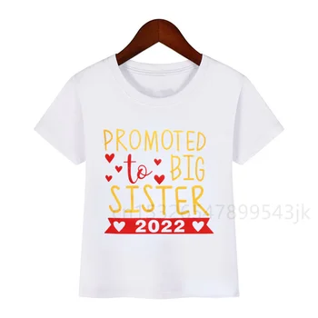 2022 קידם להיות אחות גדולה תינוק חולצת ילדים חולצות טי של מתנה לתינוק קיץ, שרוול קצר משפחה התאמת אח טי-שירט