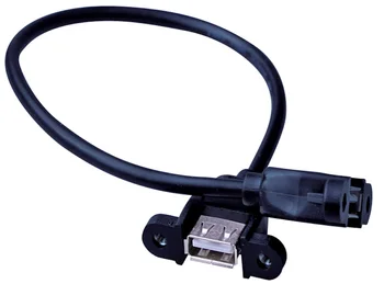 USB נקבה נקבה סיומת כבל נחושת עם ברגים חורים להתקנה על הקיר