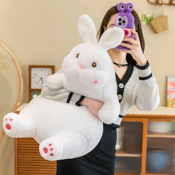 100cm חמוד עצלן הארנב הלבן כרית הנוי לרפא את העניבה ארנב קטיפה צעצוע בובת מיטה לישון רגדול מתנה נשית