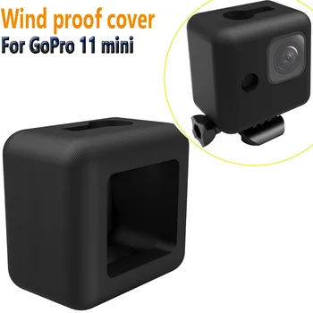 השמשה מגן עבור GoPro Hero 11 מיני התיק Windslayer לכסות קצף Windproof Case for Gopro 11 מיני אביזרים שחור