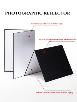 צילום אביזרים רפלקטור לצילום באחד Photocall אור-חסימת לוח שחור כסף לבן אור רך קרטון