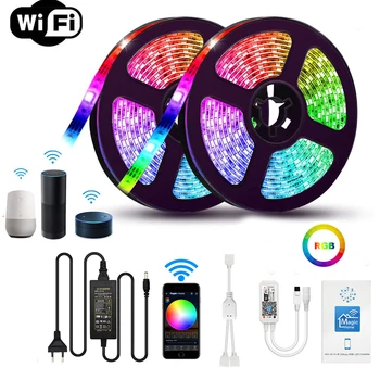 12V מיני WIFI RGB/RGBW/RGB+WW רצועת Led 5050 Led אור גמישות עמיד למים קסם הביתה APP Alexa, Google RGB רצועת 1m 2m 4m 5m 10m
