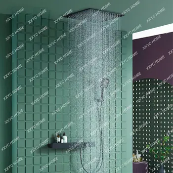 חדר מקלחת מערכת קיר רכוב עיצוב קר & חם כפולה-לשלוט מפל מים לשקע פליז thermostatic ברז