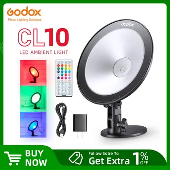 GODOX CL10 צילום אור,LED שידור אור מקיף ,Selfie הטבעת ניתן לעמעום אור המצלמה המנורה לאיפור וידאו באולפן בשידור חי