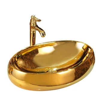 קרמיקה זהב שולחן כיור לשירותים בין-פלטפורמה אגן כיור כיור אמבטיה כיור כיור כיור
