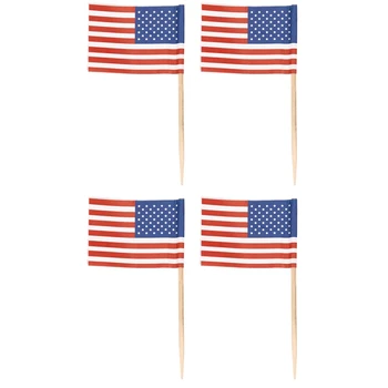 400 הדגל האמריקאי קיסמים מסיבת קאפקייקס קישוט כריך מיני קיסמים