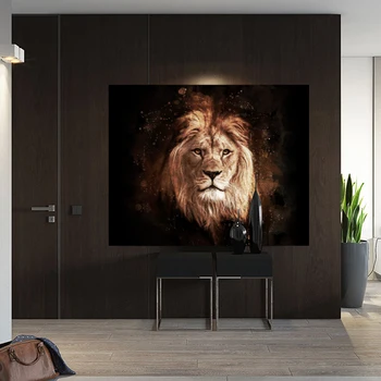 חיה אריה פוסטר הדפסה על קנבס לסלון קיר אמנות הפופ קישוט הבית Frameless ציורים