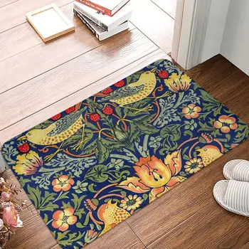 ויליאם מוריס - תות גנב שטיח שטיח שטיח שטיח Footpad פוליאסטר אנטי להחליק חול גירוד החדר הקדמי פרוזדור מטבח