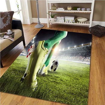 3D חזותי כדורגל שטח הדפסה גדול שטיח בייסבול, רוגבי ילד השינה החלקה הרצפה שטיח הסלון למסדרון שטח הרצפה מחצלת