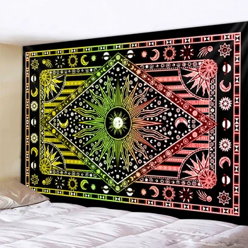 רטרו לקשור צבוע גיאומטריות מודפס השינה שטיח קישוט הבית אמנות היפי סדינים בוהמי שטיח דקורטיבי