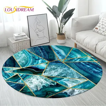 צבע הנורדי הירוק זהב לבן שיש סיבוב באזור השטיח,מעגל שטיח שטיח הסלון חדר השינה ספה עיצוב, שטיח הרצפה במטבח מחצלת