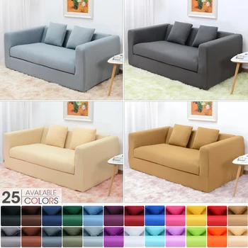 אלסטי צבע מוצק ספה פינתית מכסה עבור הסלון למתוח מודרני כותנה ספה מגבת L-הצורה המודולרית הספה לכיסוי