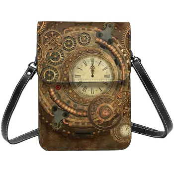 Steampunk תיק כתף נפלא שעון קניות האישה טלפון נייד שקית מתנות רטרו תיקי עור