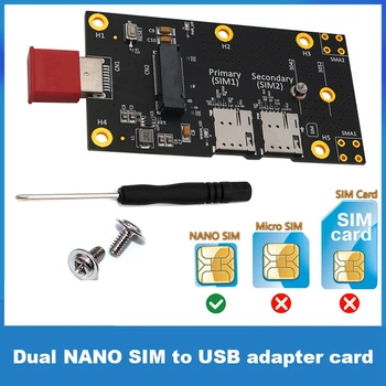חדש-SIM כפול למתאם USB כרטיס M. 2 מפתח-B ל-USB3.0 מתאם הרחבה עם כרטיס כפול ננו חריצי כרטיס ה-SIM