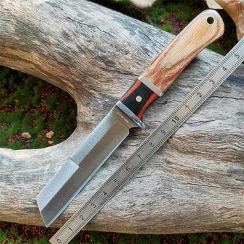 נייד 58HRC חיצונית פירות סכין עם ידית עץ ונדן - טקטי סכין ציד