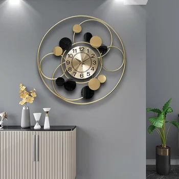 גדול גודל מתכת שעון הקיר העגול בסלון פשטות קישוט יצירתי השעון לתלות על קיר גדול שעון הכיס של ריהוט הבית